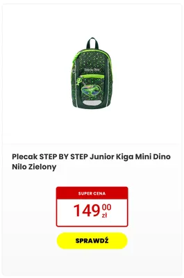 Plecak STEP BY STEP Junior Kiga Mini Dino Nilo Zielony promocja w Media Expert