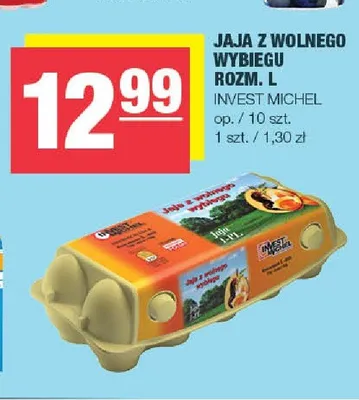 Jaja z wolnego wybiegu Invest Michel 10-pak promocja w SPAR