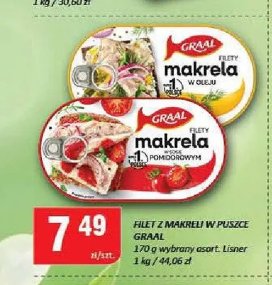 Filety z makreli w sosie pomidorowym Graal promocja w Chorten