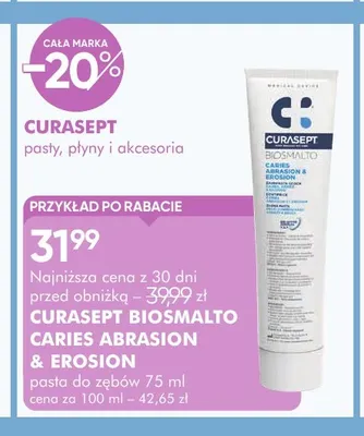 Pasta do zębów Curasept Biosmalto Caries Abrasion & Erosion promocja w Super-Pharm