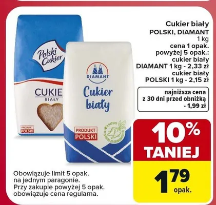 Cukier biały Polski Cukier promocja w Carrefour