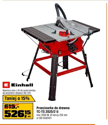 Przecinarka do drewna Einhell TC-TS 2025/2 U moc 2000W Ø tarczy 250mm promocja w OBI