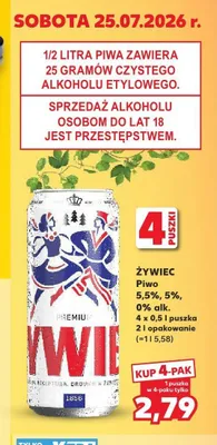 Piwo bezalkoholowe Żywiec 4-pak promocja w Kaufland