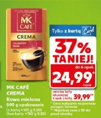 Kawa mielona CREMA promocja w Kaufland