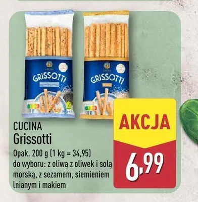 Grissotti z oliwą z oliwek i solą morską Cucina promocja w Aldi