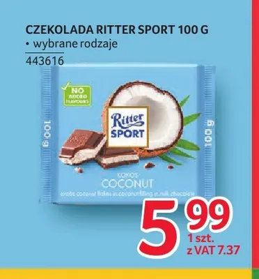 Czekolada Ritter Sport Coconut promocja w Selgros