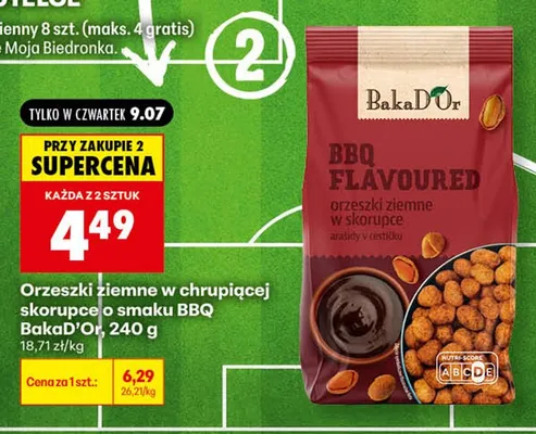 Orzeszki ziemne w chrupiącej skorupce o smaku BBQ BakaD'Or promocja w Biedronka