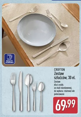 Zestaw sztućców Crofton 30 el. polerowane promocja w Aldi