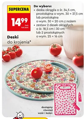 Zestaw 2 desek do krojenia Smukee prostokątnych 25x16cm promocja w Biedronka
