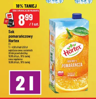 Sok pomarańczowy Hortex promocja w POLOmarket
