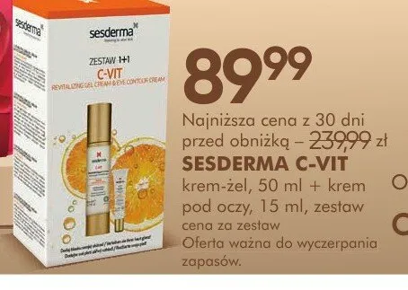 Zestaw krem-żel 50ml + krem pod oczy 15ml SESDERMA C-VIT promocja w Super-Pharm