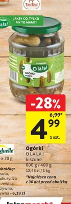 Ogórki kiszone O LA LA! promocja w Intermarche