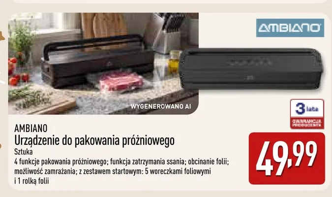Urządzenie do pakowania próżniowego Ambiano promocja w Aldi
