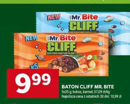 Baton Mr. Bite Cliff kokos 5-pak promocja w Stokrotka