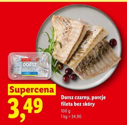 Dorsz czarny porcje fileta bez skóry promocja w Lidl