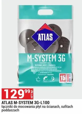 Atlas M-System 3g-L100 łączniki do mocowania płyt na ścianach sufitach poddaszach promocja w Merkury Market