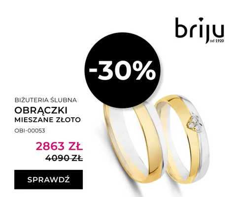 Obrączki ślubne mieszane złoto promocja w Briju