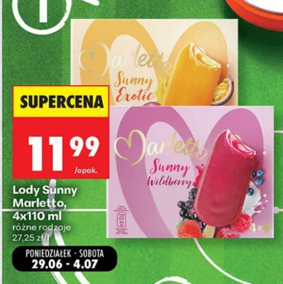 Lody Sunny Marletto Sunny Exotic promocja w Biedronka