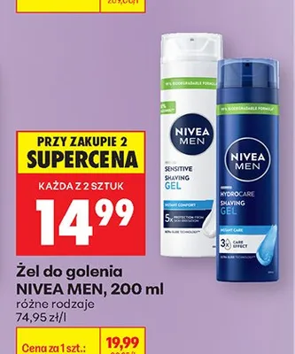 Żel do golenia różne rodzaje promocja w Biedronka