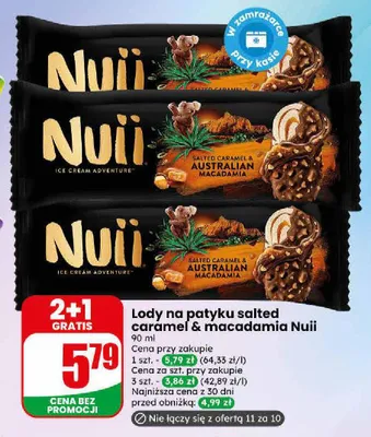 Lody na patyku Salted Caramel & Australian Macadamia Nuii promocja w Dino