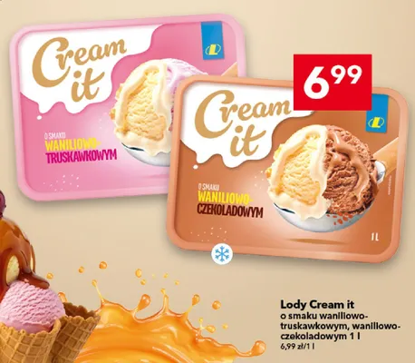 Lody Cream It o smaku waniliowo-czekoladowym promocja w LEWIATAN