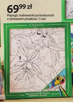 Papugi malowanie po konturach z zestawem pisaków CREADU promocja w Dzień Dziecka