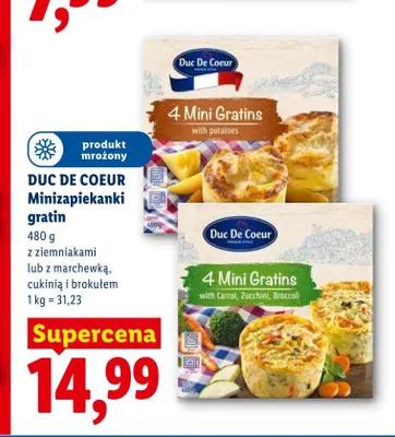 Minizapiekanki gratin z ziemniakami Duc De Coeur promocja w Lidl