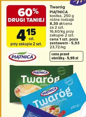 Twaróg kostka różne rodzaje promocja w Carrefour Market