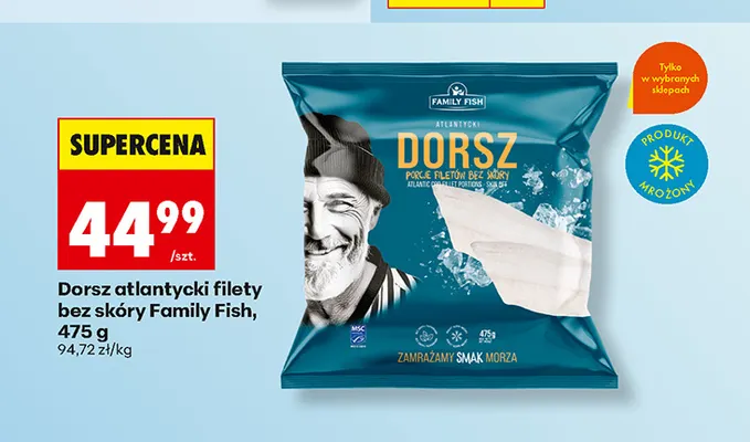 Dorsz atlantycki filety bez skóry Family Fish promocja w Biedronka