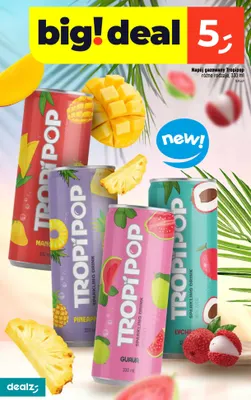 Napój gazowany Tropipop pineapple promocja w Dealz