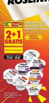 Jogurt typu islandzkiego Skyr Fruvita o smaku jagodowym promocja w Biedronka