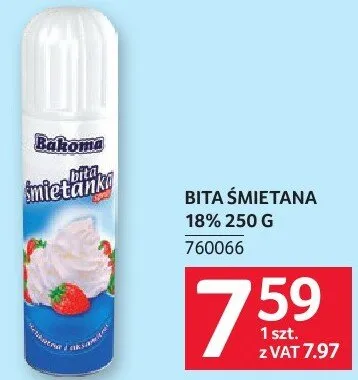 Bita śmietana 18% 250 g promocja w Selgros