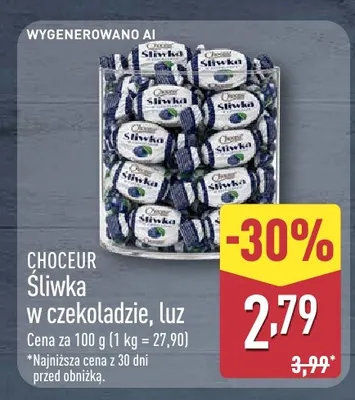 Śliwka w czekoladzie luz Choceur promocja w Aldi