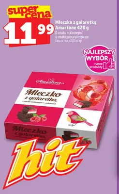 Mleczko z galaretką Amartone o smaku malinowym promocja w TOPAZ