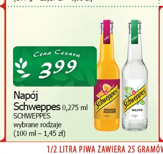 Napój gazowany Schweppes Mojito promocja w CEZAR Delikatesy