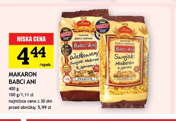 Makaron wałkowany swojski 4-jajeczny Babci Ani promocja w Gram Market