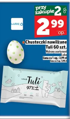 Chusteczki nawilżane Tuli 60 szt. promocja w TOPAZ