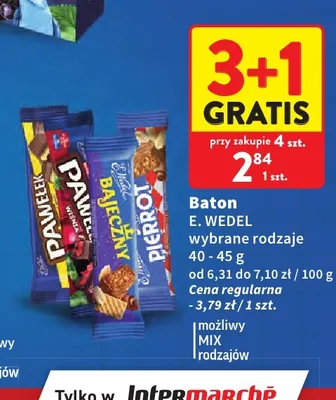 Baton Pawełek E.Wedel promocja w Intermarche
