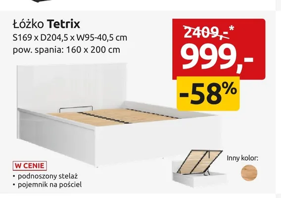Łóżko Tetrix promocja w Black Red White