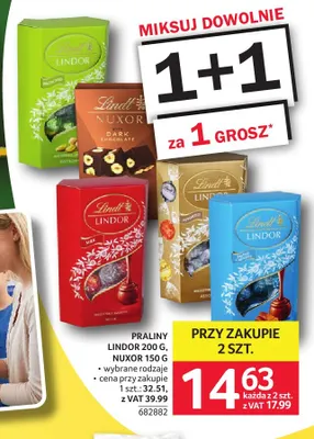 Praliny Nuxor Lindt promocja w Selgros
