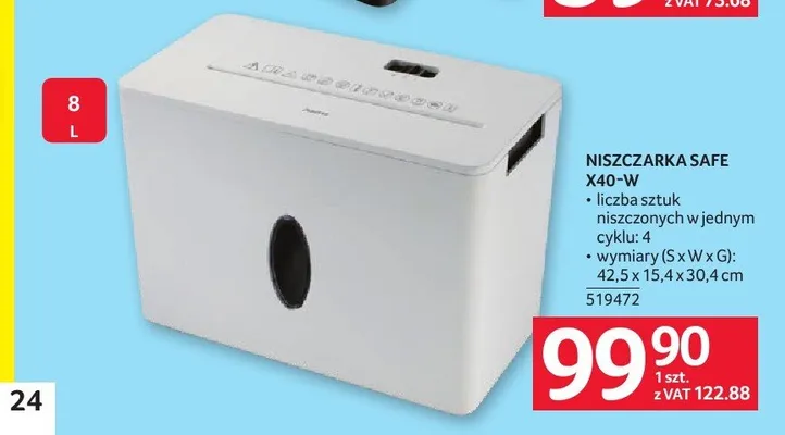 Niszczarka Hama Safe X40-W promocja w Selgros