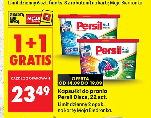 Kapsułki do prania Persil Discs Universal promocja w Biedronka