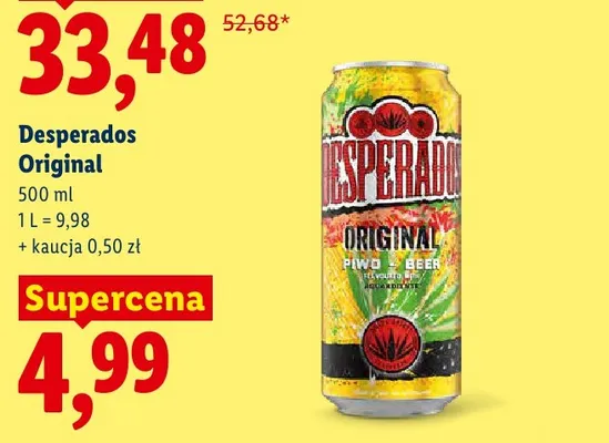 Piwo Desperados Original promocja w Lidl