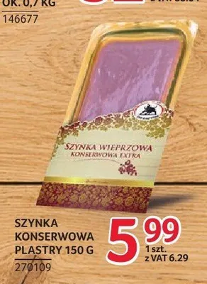 Szynka konserwowa plastry ZMB Białystok promocja w Selgros