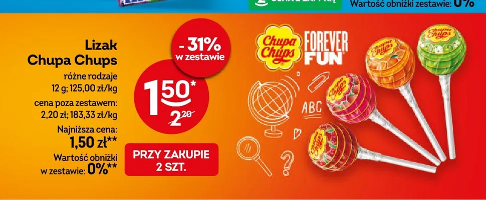 Lizak Chupa Chups jabłkowy promocja w Żabka