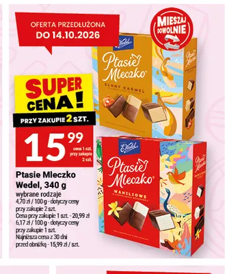 Ptasie Mleczko Wedel słony karmel promocja w Twój Market