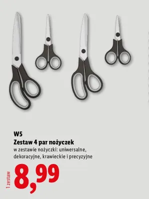 Zestaw 4 par nożyczek W5 promocja w Lidl