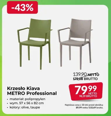 Krzesło Kiava METRO Professional promocja w Makro