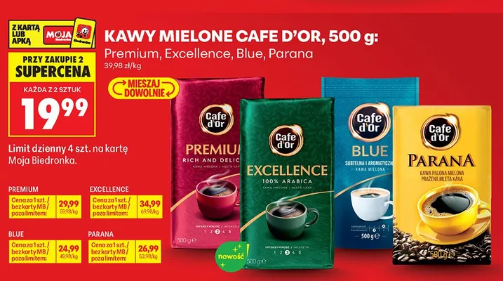 Kawa mielona Cafe D'Or Premium promocja w Biedronka