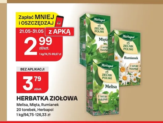 Herbatka ziołowa Herbapol promocja w Chorten